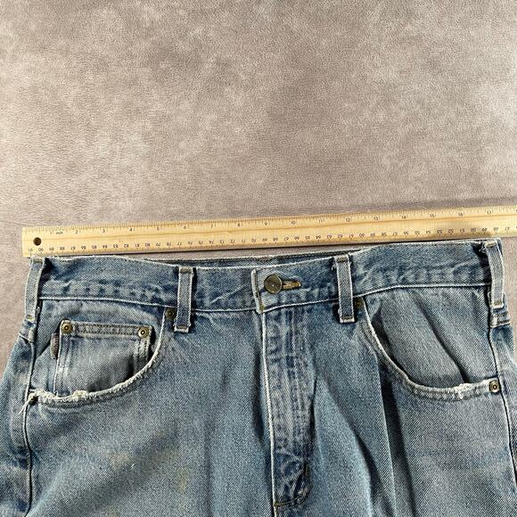 Carhartt Logo Patch Relaxed Fit Light Wash Denim Jeans - Picture 4 of 9